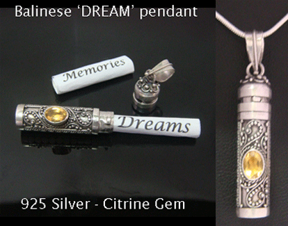 Balinese Dream Pendant Sterling Silver Citrine Gemstone - Click Image to Close